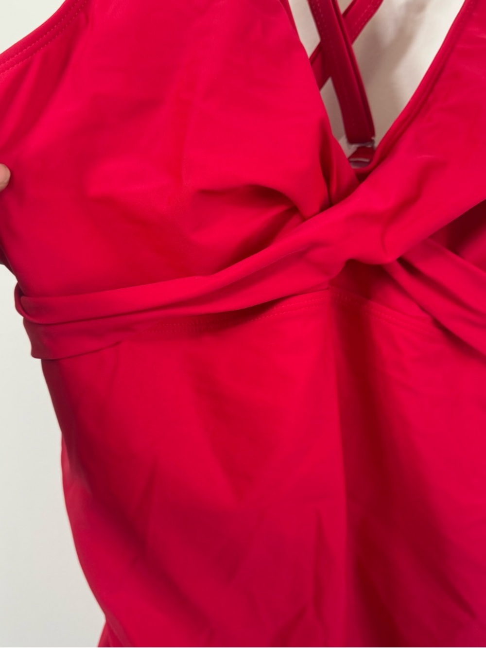 TALISEA Red Twist Front Tankini Top Criss Cross Back XL - Picture 2 of 7